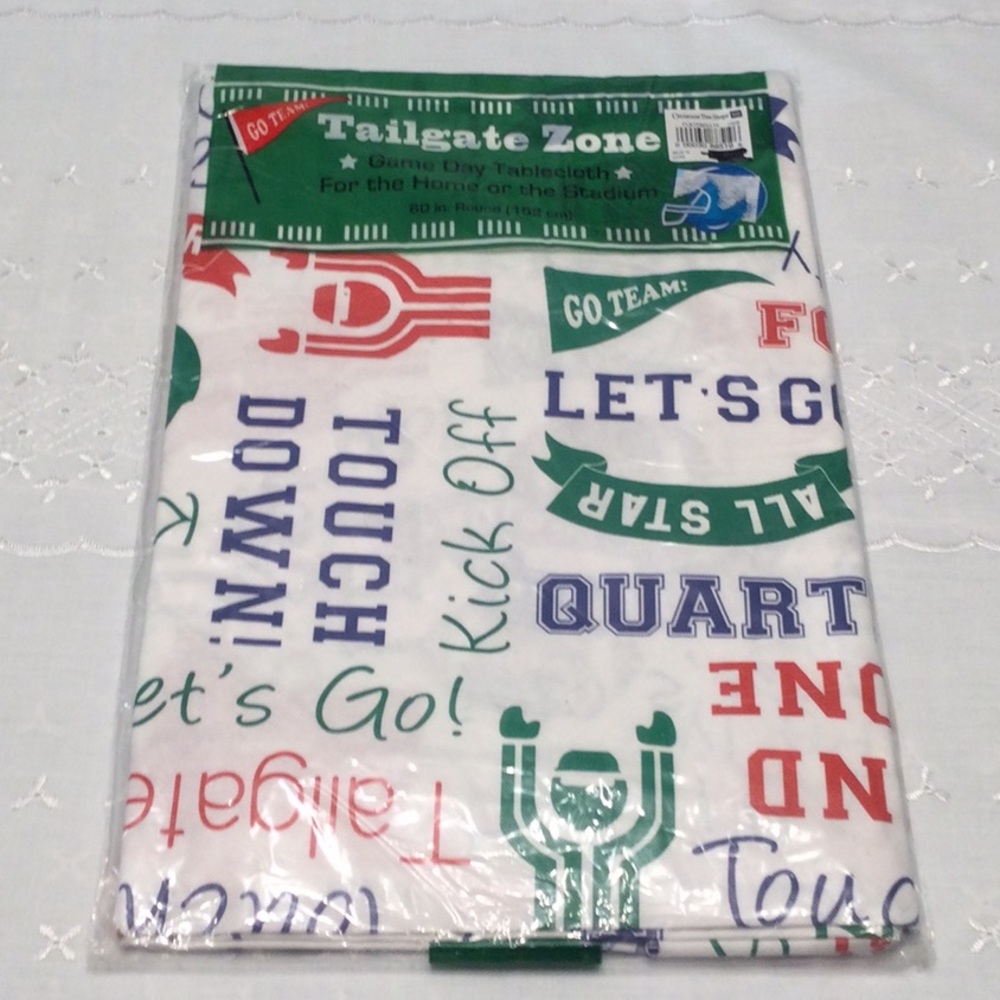 Tailgate Zone Game Day Tablecloth For the Home or Stadium 60” Round